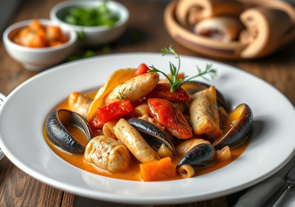 Bouillabaisse zoals in Marseille, AI-gegenereerde illustratie