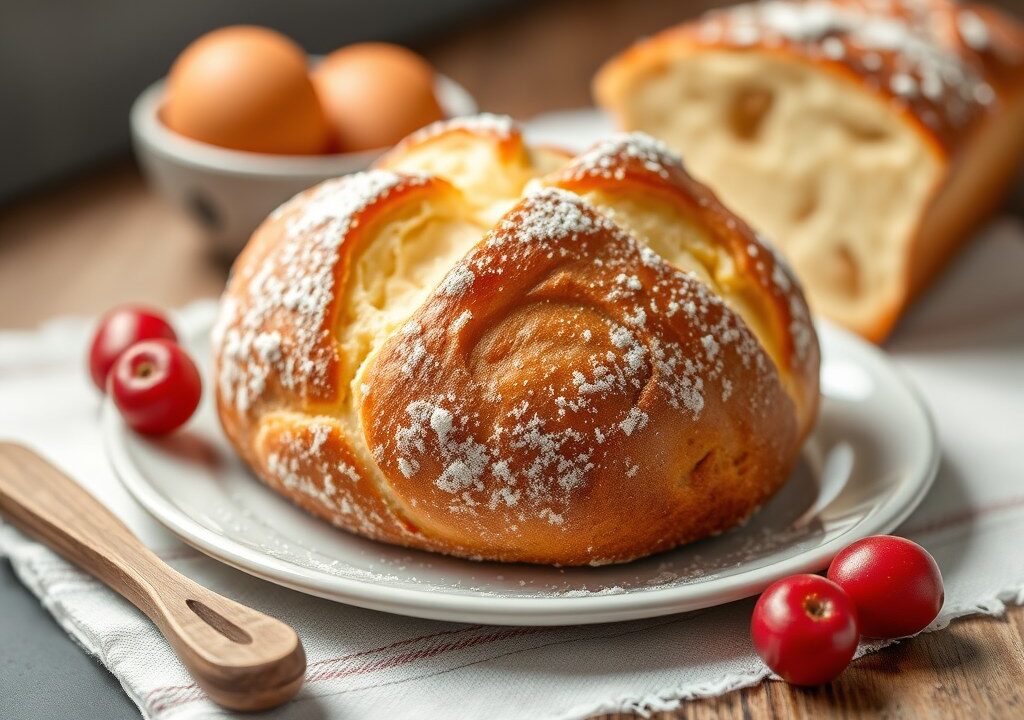 Brioche suikerbrood, AI-gegenereerde illustratie