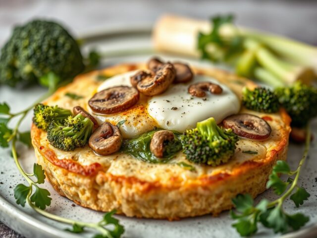 Broccoli-preitaart — AI-gegenereerde illustratie