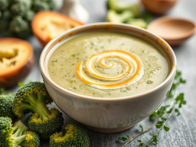 Broccolisoep — AI-gegenereerde illustratie