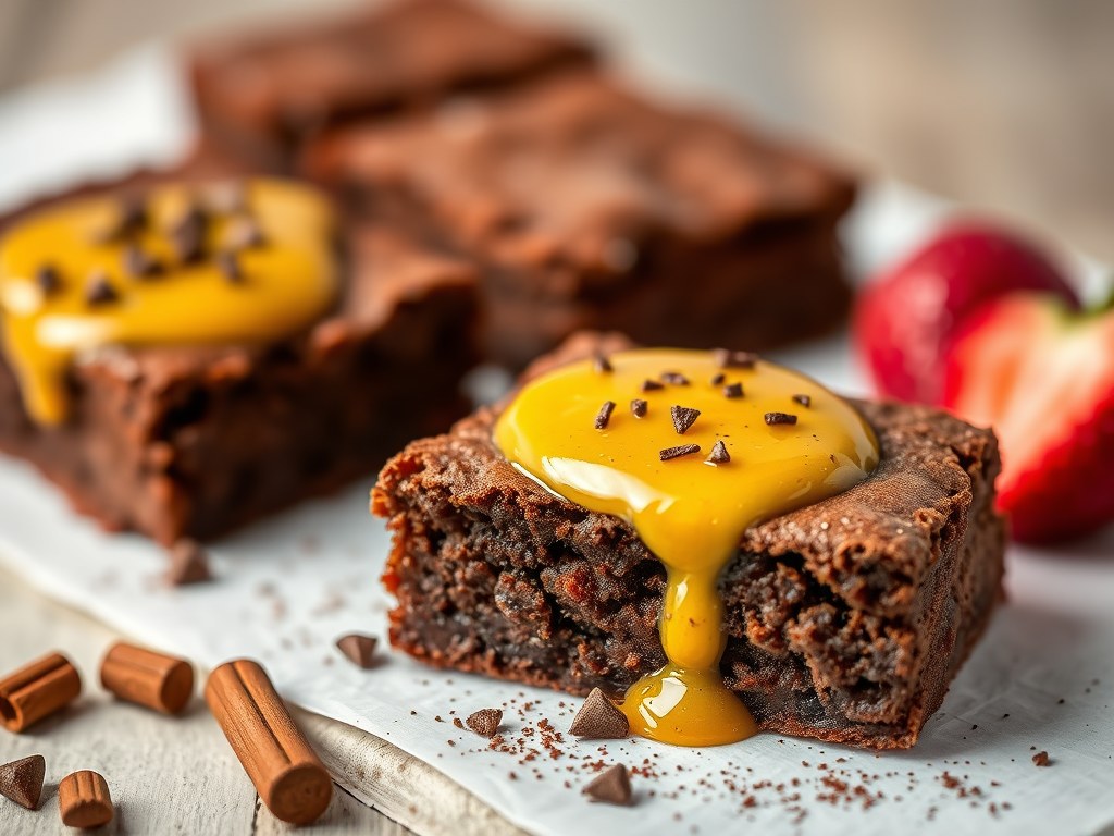 Brownies met Bailyssaus, AI-gegenereerde illustratie