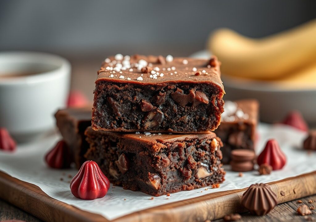 Brownies met Pindakaas en Pinda’s, AI-gegenereerde illustratie