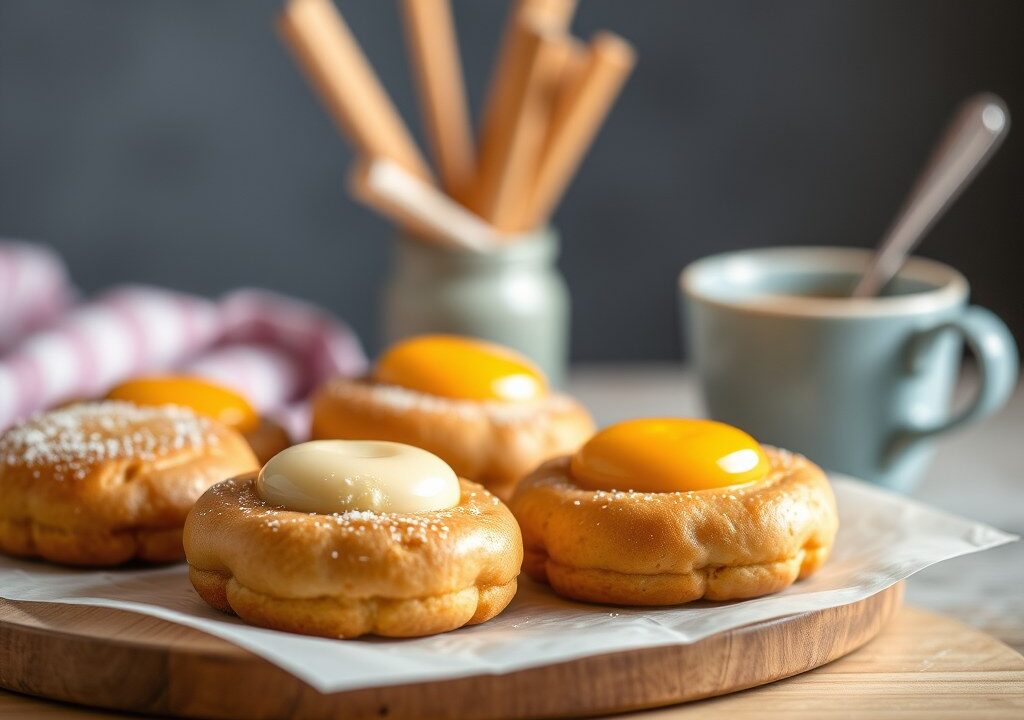 Brugge boter koekjes met abrikozen — AI-gegenereerde illustratie