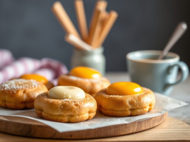 Brugge boter koekjes met abrikozen — AI-gegenereerde illustratie