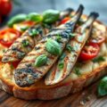 Bruschetta met gegrilde sardines