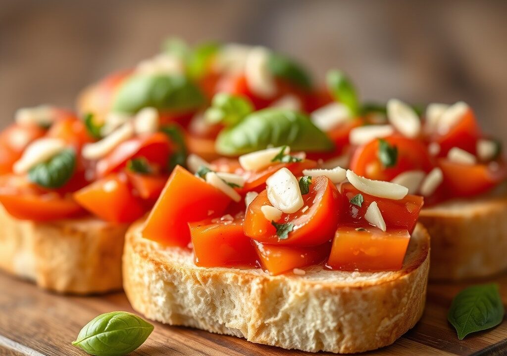 Bruschetta variaties — AI-gegenereerde illustratie