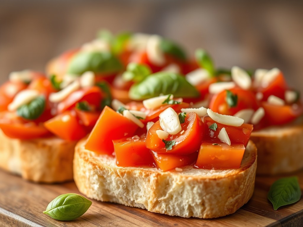 Bruschetta variaties, AI-gegenereerde illustratie
