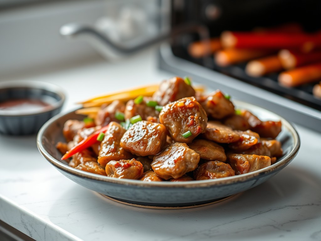 Buikspek uit de Oven op z’n Chinees, AI-gegenereerde illustratie