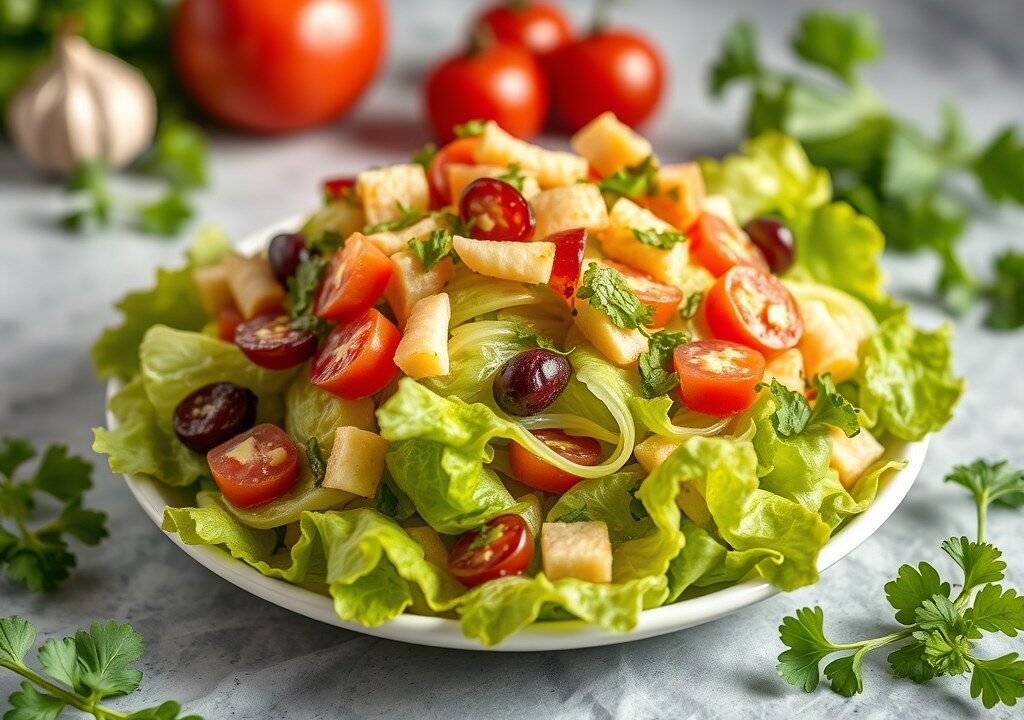 Caesar’s salade (simpele vorm) — AI-gegenereerde illustratie