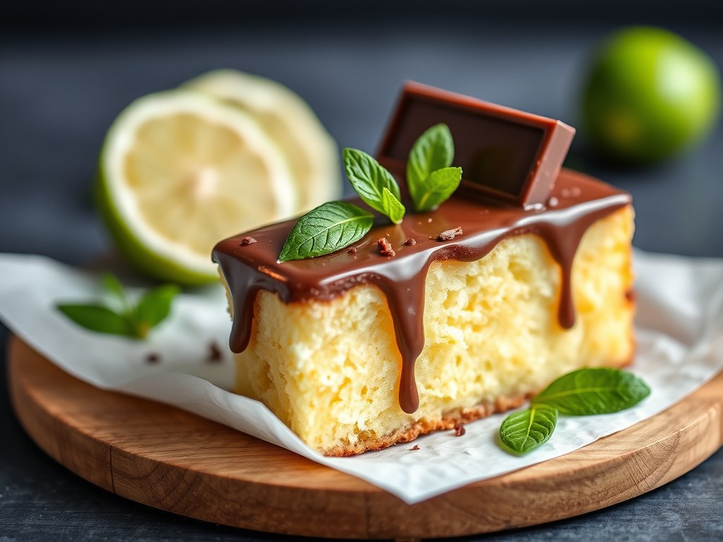 Cake met limoen, AI-gegenereerde illustratie