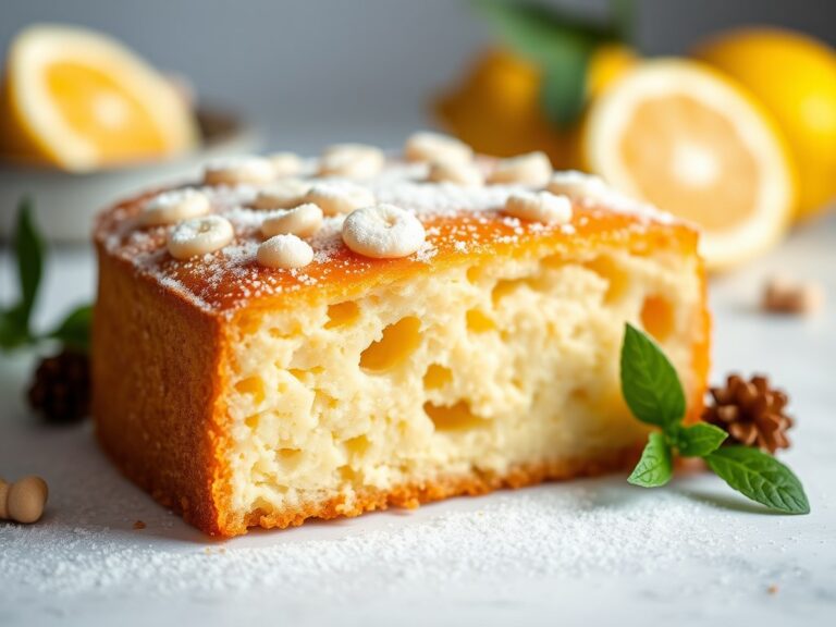 Cake van Citroen en Suikerbonen — AI-gegenereerde illustratie