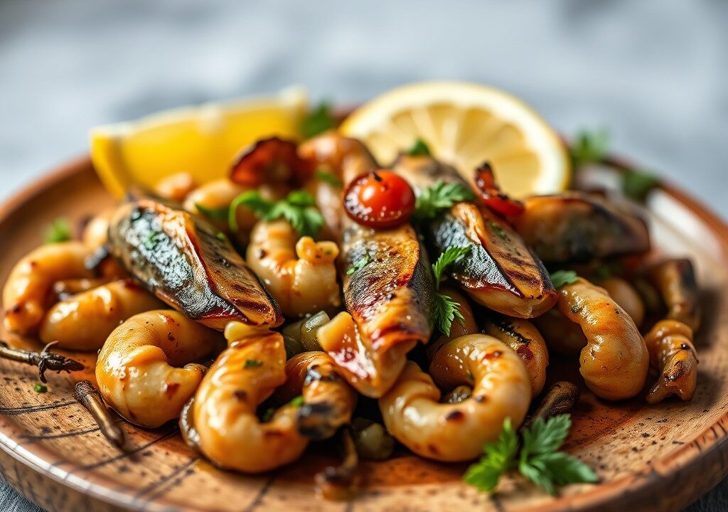 Calamares a la parilla en vinagreta (opm) — AI-gegenereerde illustratie