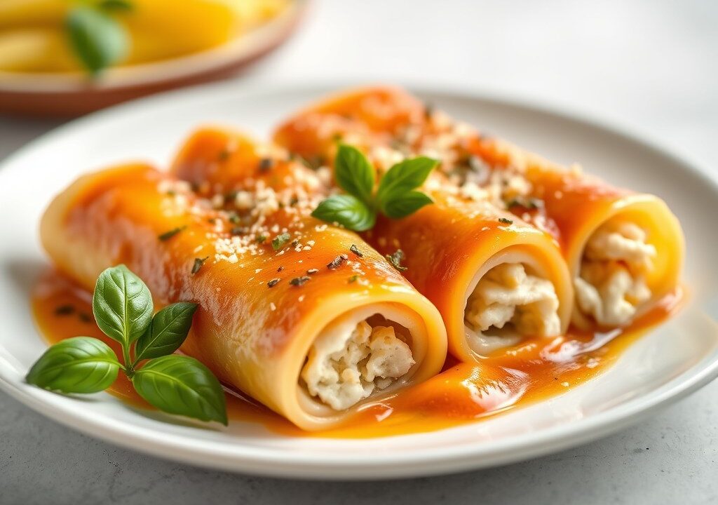 Cannelloni met Ricotta en Kip, AI-gegenereerde illustratie