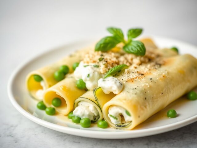 Cannelloni van Courgettes met een Vulling van Ricotta – Mix — AI-gegenereerde illustratie