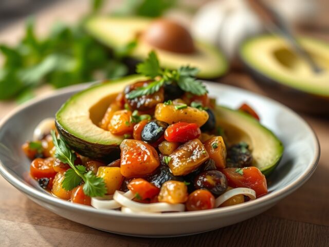 Caponata met Avocado — AI-gegenereerde illustratie