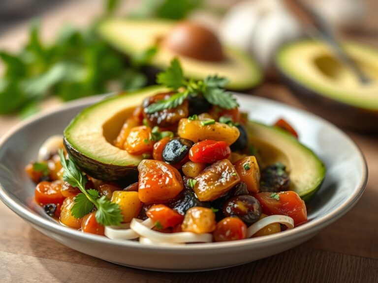 Caponata met Avocado — AI-gegenereerde illustratie