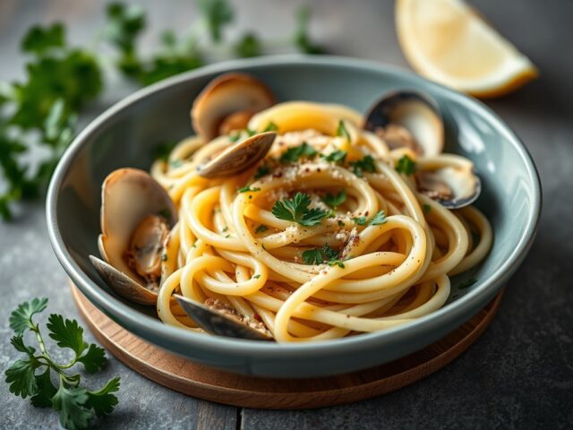 Cappellini alle vongole — AI-gegenereerde illustratie