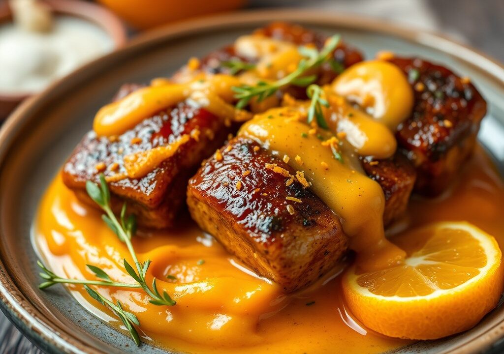Carbonades met Sinaasappelsaus — AI-gegenereerde illustratie