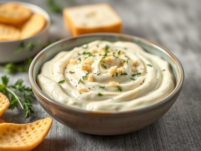 Carbonara dip — AI-gegenereerde illustratie