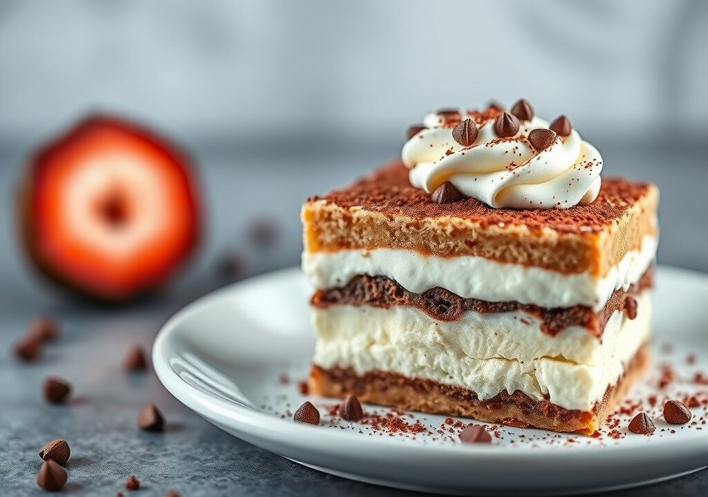 Caribische tiramisu, AI-gegenereerde illustratie