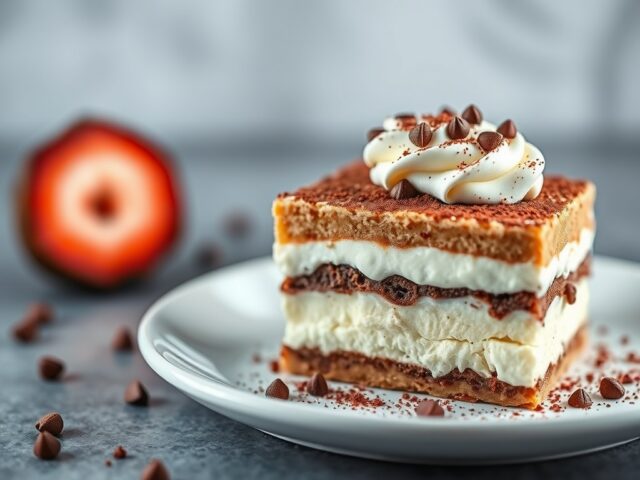 Caribische tiramisu — AI-gegenereerde illustratie