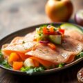 Carpaccio van zalm en salsa met groene appel