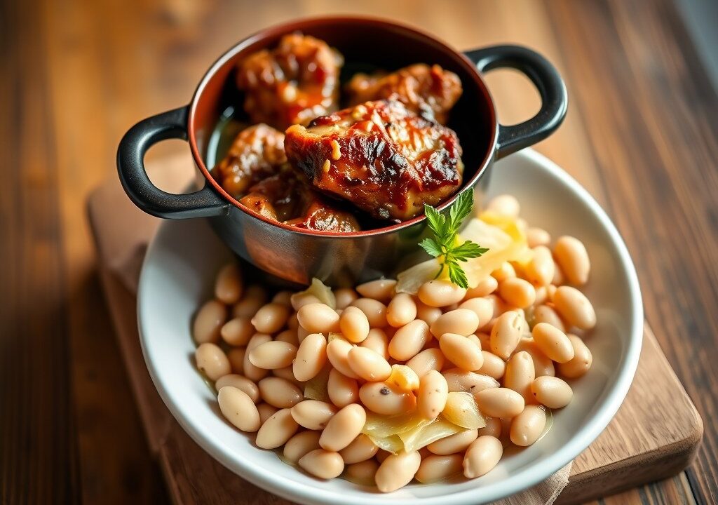 Cassoulet met Varkensvlees en Confit de Canard — AI-gegenereerde illustratie
