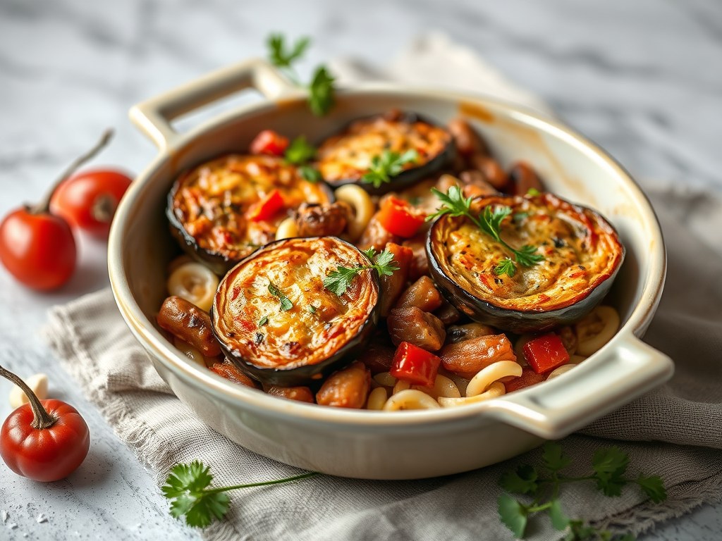 Catalaanse ovenschotel met kabeljauw, AI-gegenereerde illustratie