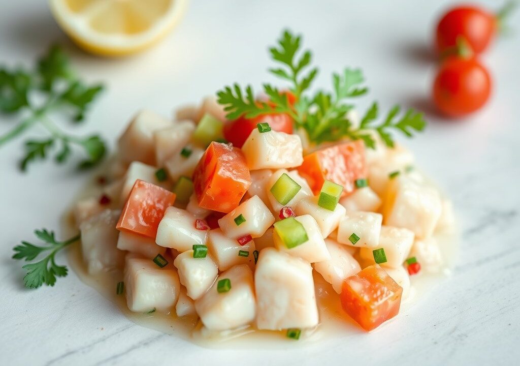 Ceviche van Coquilles Saint Jacques — AI-gegenereerde illustratie