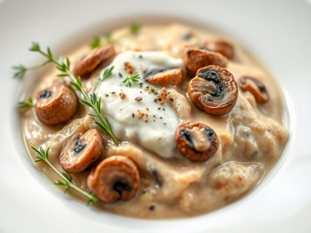 Champignonragout — AI-gegenereerde illustratie