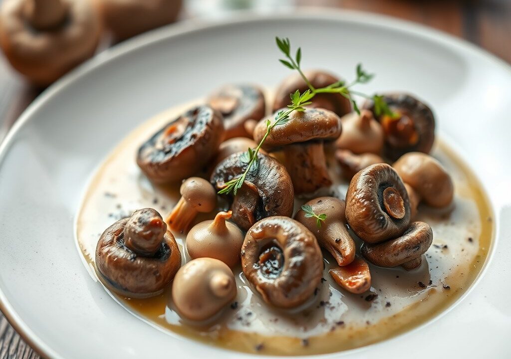 Champignons a la creme — AI-gegenereerde illustratie
