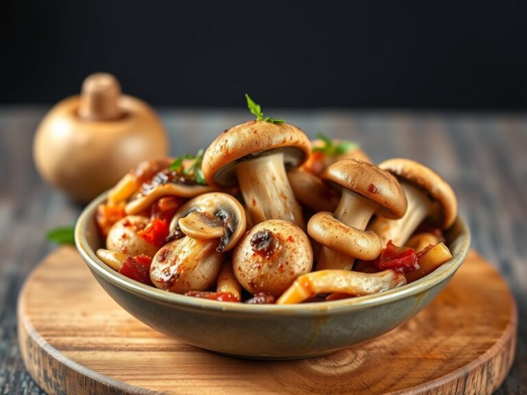 Champignons in een Jasje — AI-gegenereerde illustratie