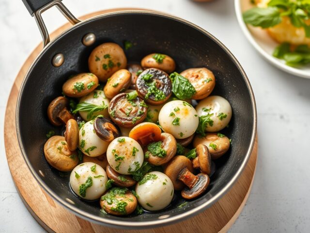 Champignons met pesto — AI-gegenereerde illustratie