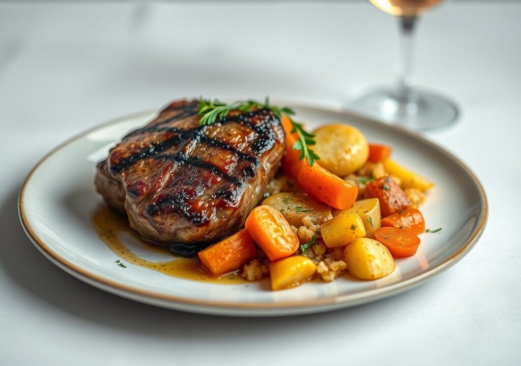 Chateaubriand met aardappelrösti — AI-gegenereerde illustratie