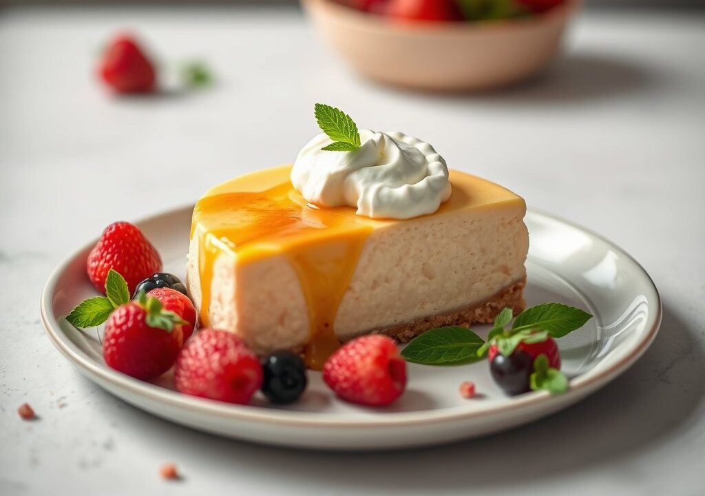 Cheesecake met pastinaak — AI-gegenereerde illustratie