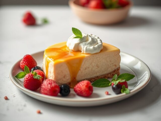 Cheesecake met pastinaak — AI-gegenereerde illustratie