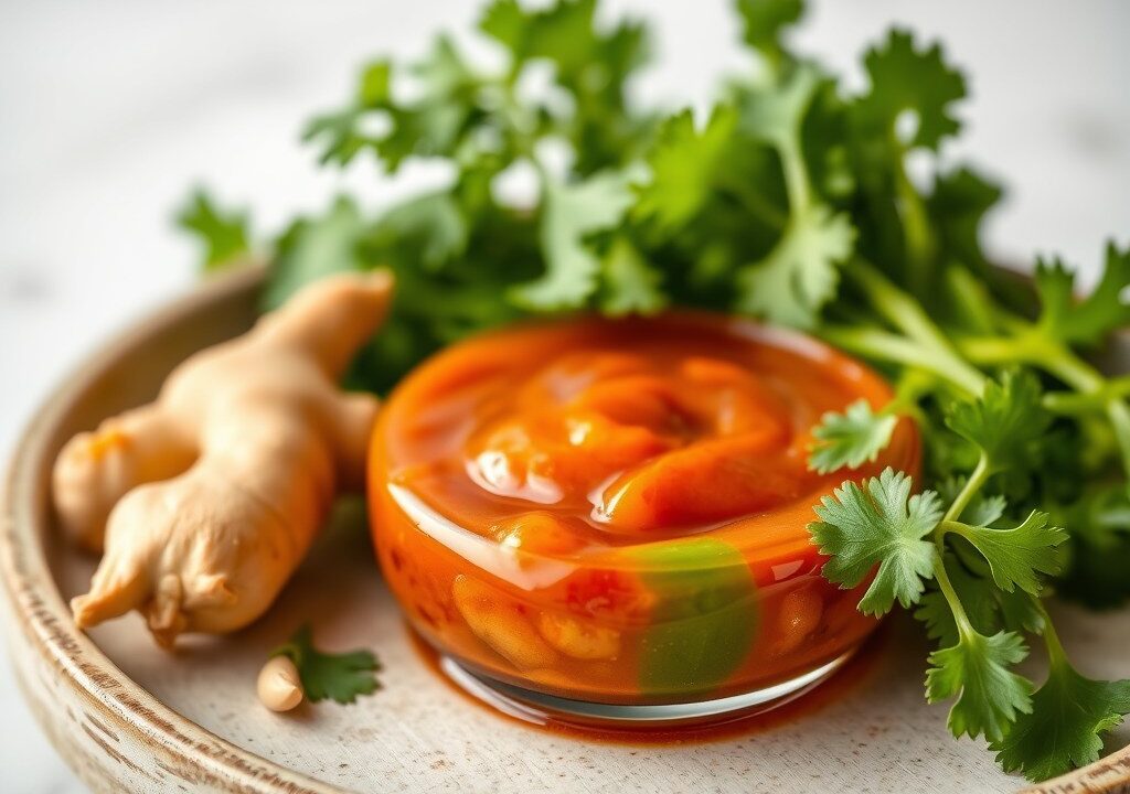 Chi­ne­se zoet­zu­re saus, AI-gegenereerde illustratie