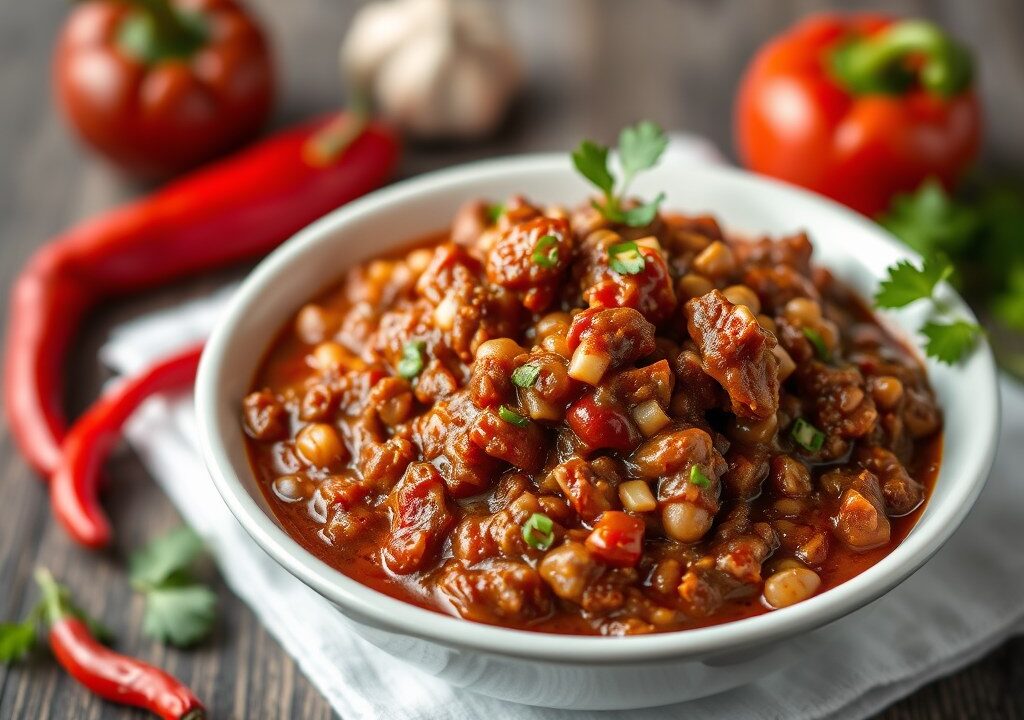 Chili con Carne zonder bonen — AI-gegenereerde illustratie