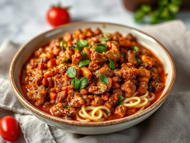Chili con Quorn — AI-gegenereerde illustratie