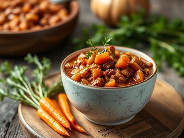 Chili nr. 3: met wortels en gehakt onder een kapje — AI-gegenereerde illustratie