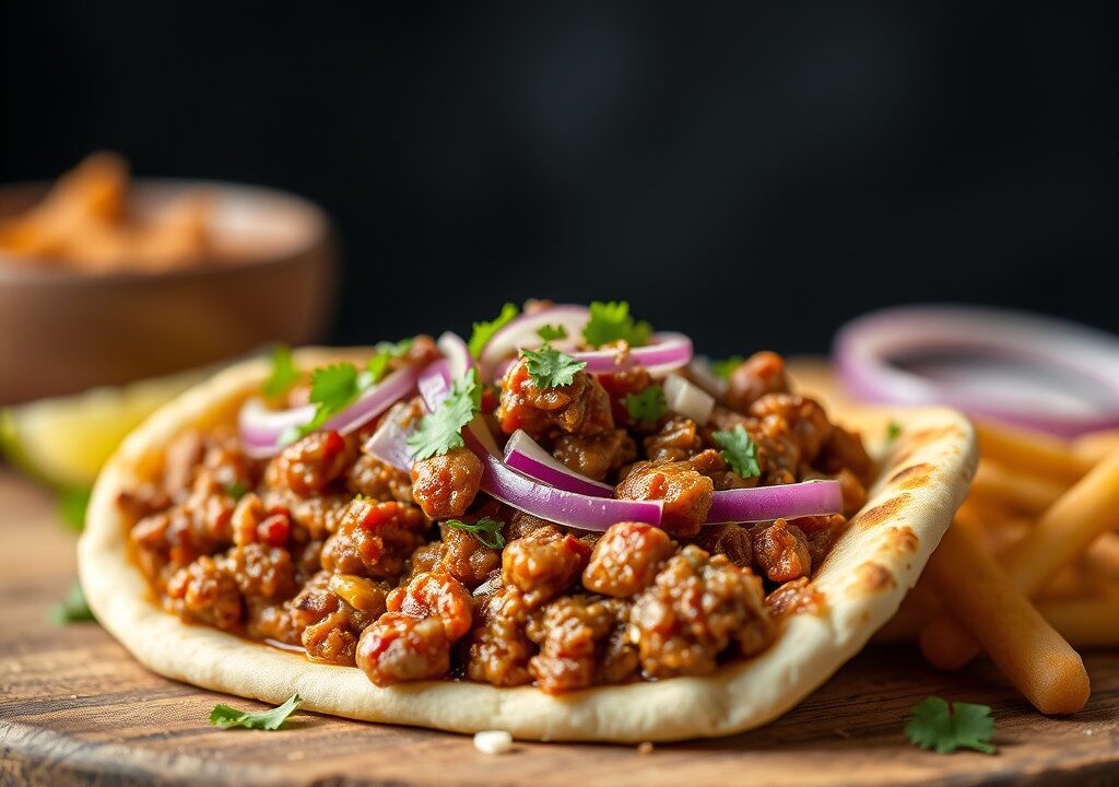 Chili pita met maïs, AI-gegenereerde illustratie