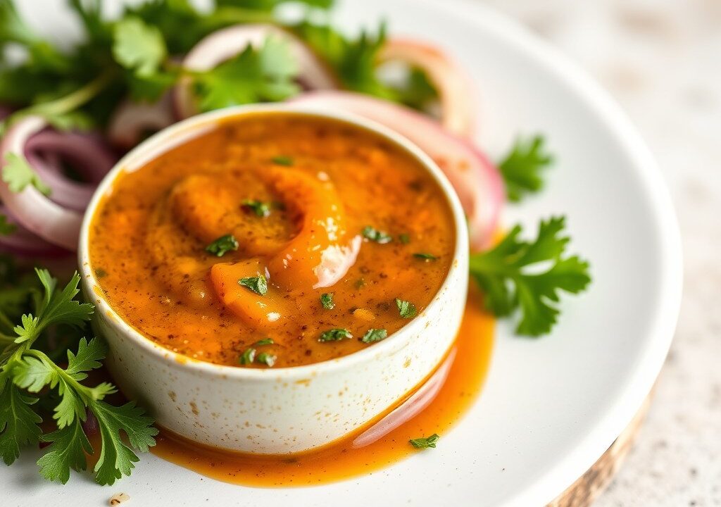Chimichurry Sauce en Chimichurry Dressing, AI-gegenereerde illustratie