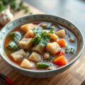 Chinees-Indische kippen-groentensoep