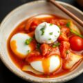 Chinese Eierkoeken met Tomaten Gembersaus