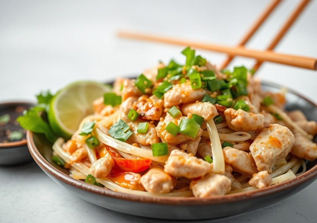 Chinese Salade met Kip — AI-gegenereerde illustratie