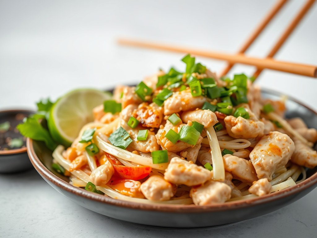 Chinese Salade met Kip, AI-gegenereerde illustratie