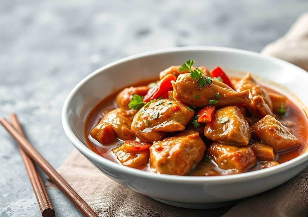 Chinese Stoofpot met kip — AI-gegenereerde illustratie