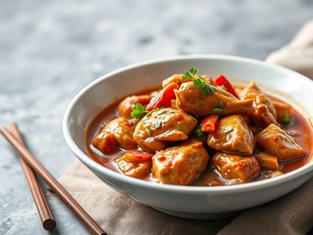 Chinese Stoofpot met kip — AI-gegenereerde illustratie