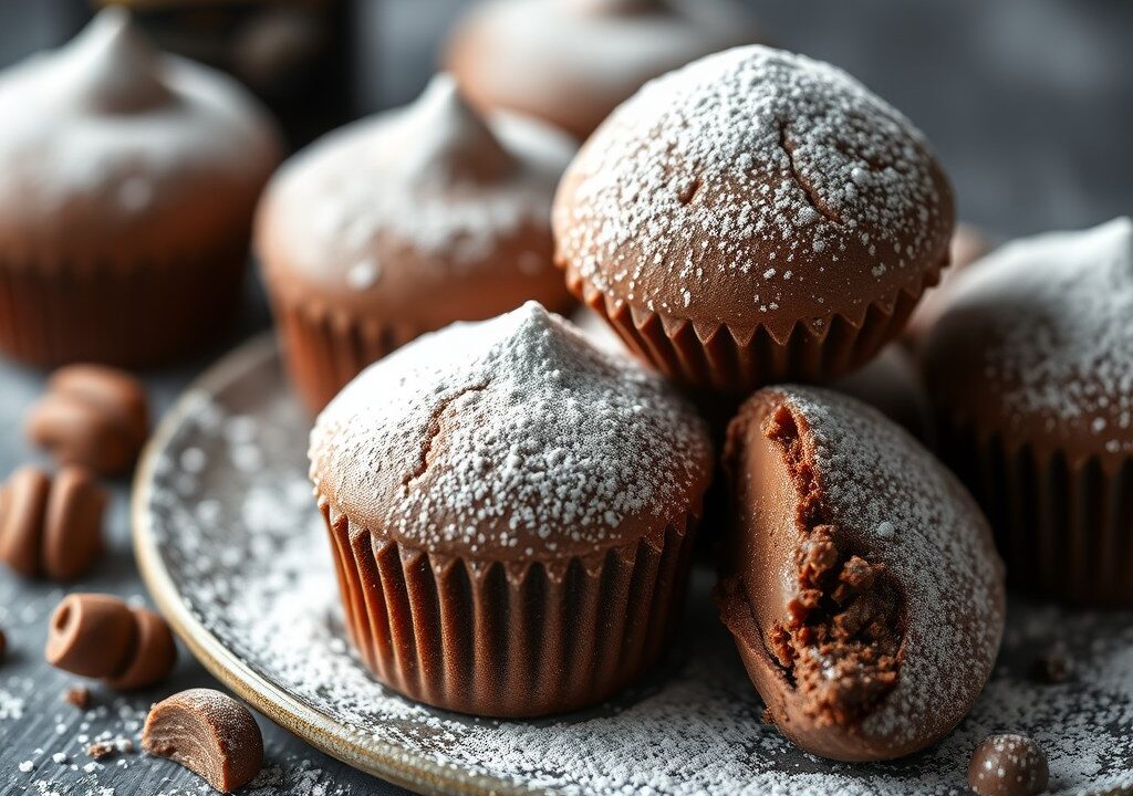 Chocolade souffleetjes met Baileys — AI-gegenereerde illustratie