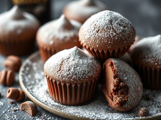 Chocolade souffleetjes met Baileys — AI-gegenereerde illustratie